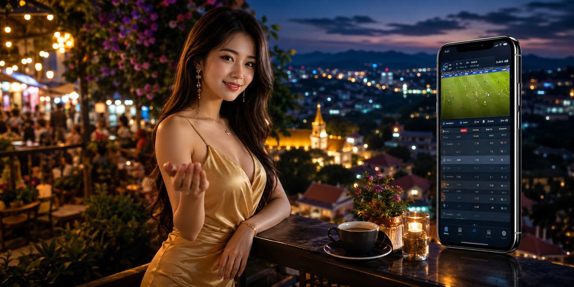 Người dùng tại Đà Lạt ngồi cà phê chơi xổ số trực tuyến trên điện thoại di động
