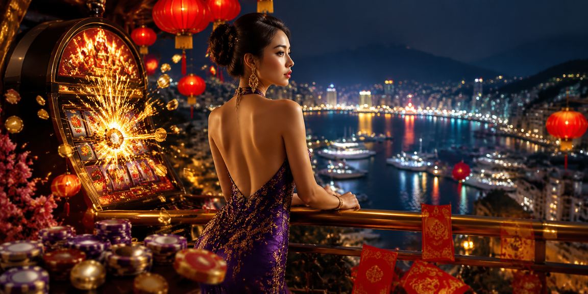 Người dùng tại Nha Trang chơi slot game cao cấp trong không khí lễ hội đèn lồng về đêm